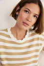 Fleurine Linen Cotton Tank - Tan/Ivory Stripe