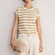 Fleurine Linen Cotton Tank - Tan/Ivory Stripe