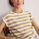 Fleurine Linen Cotton Tank - Tan/Ivory Stripe