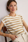 Fleurine Linen Cotton Tank - Tan/Ivory Stripe